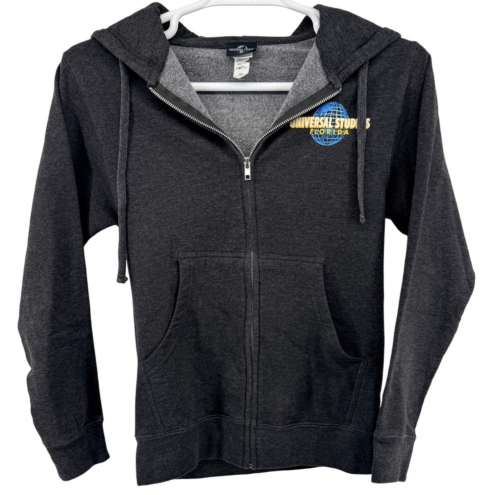Universal Studios Hoodie Unisex XS Gray Florida Full Zip Graphic Sweatshirt